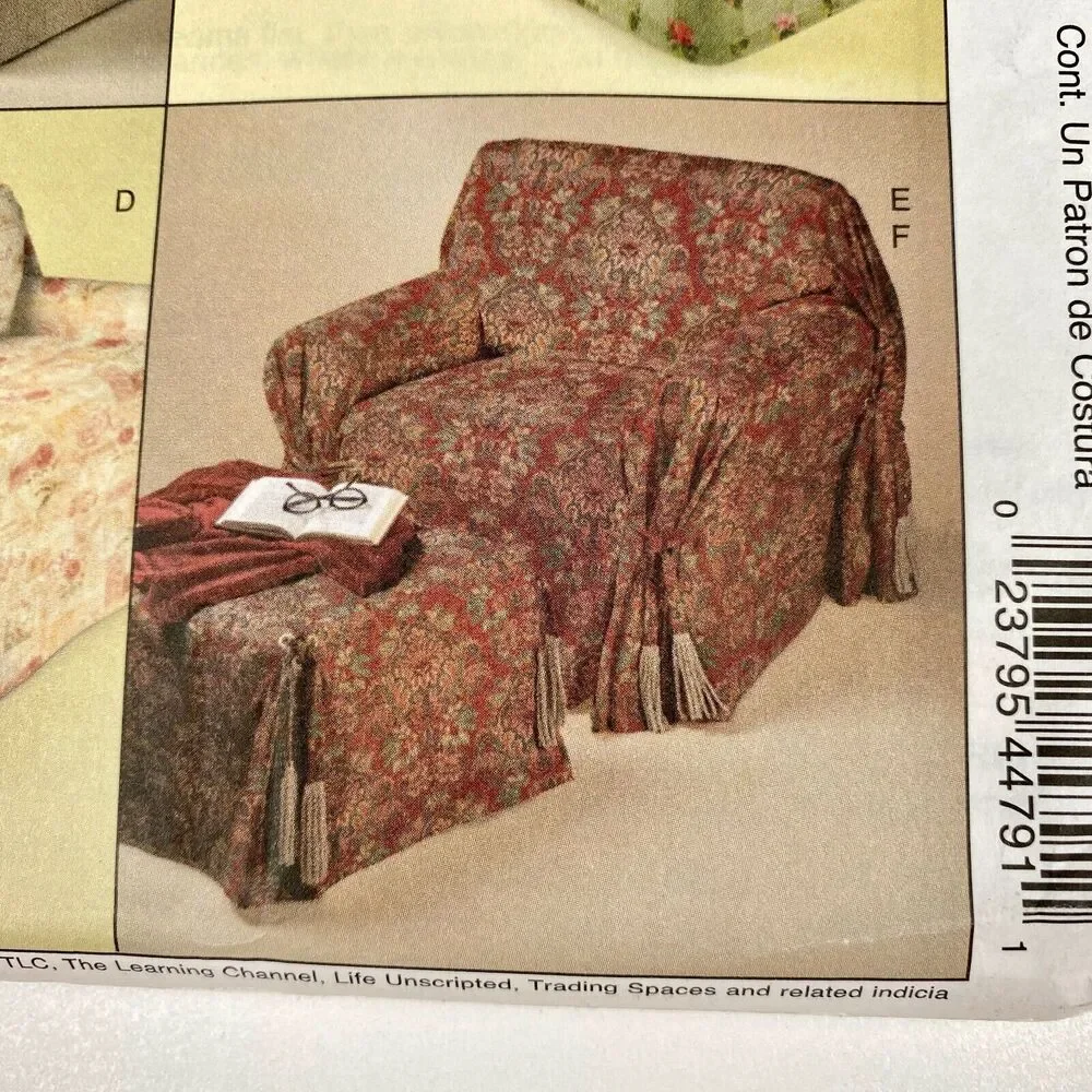 McCalls M4479 Furniture Sofa Chair Slipcovers Trading Spaces TLC sewing pattern
